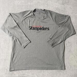 New Era Calgary Stampeders CFL Shirt Mens L Gray Long Sleeve Tee Sideline Top